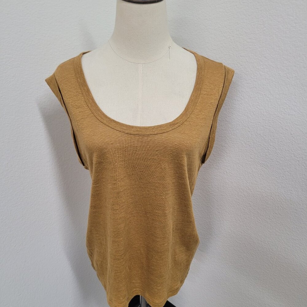 BANANA REPUBLIC Linen Roll-Cuff Tank - YARROW #812820